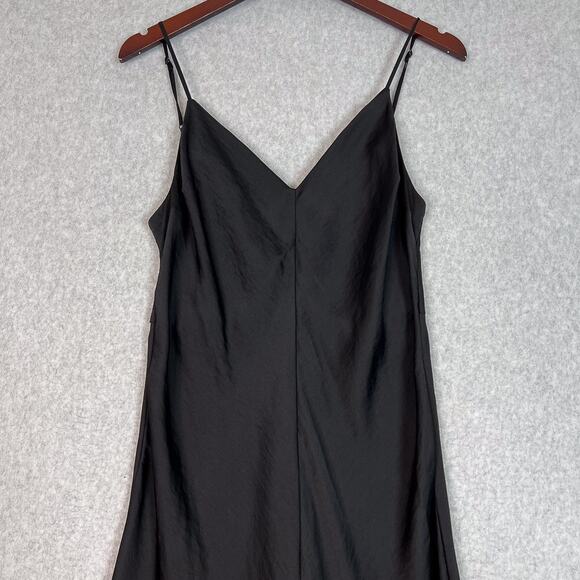 Free People Intimately Black Smoke & Mirrors Maxi Slip Dress Size Large - Picture 3 of 9